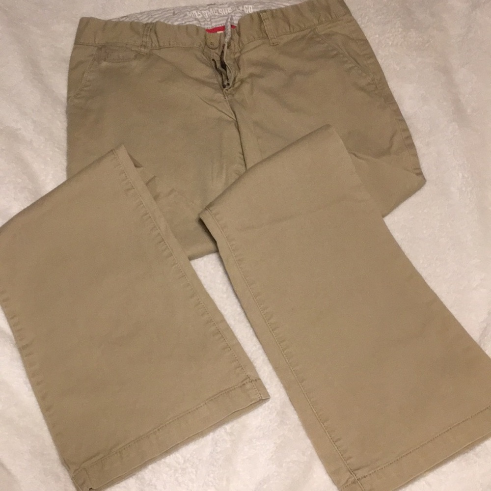 Khaki bootcut pants